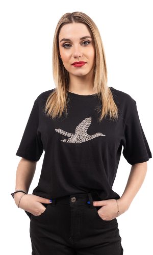 Γυναικείο Μαύρο T-Shirt Με Διακόσμηση Χάντρες